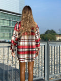 Giaccone a quadri Camel rosso