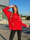 Maxi maglione con pupazzetti