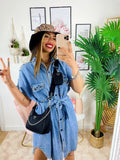 Abito jeans con borchie