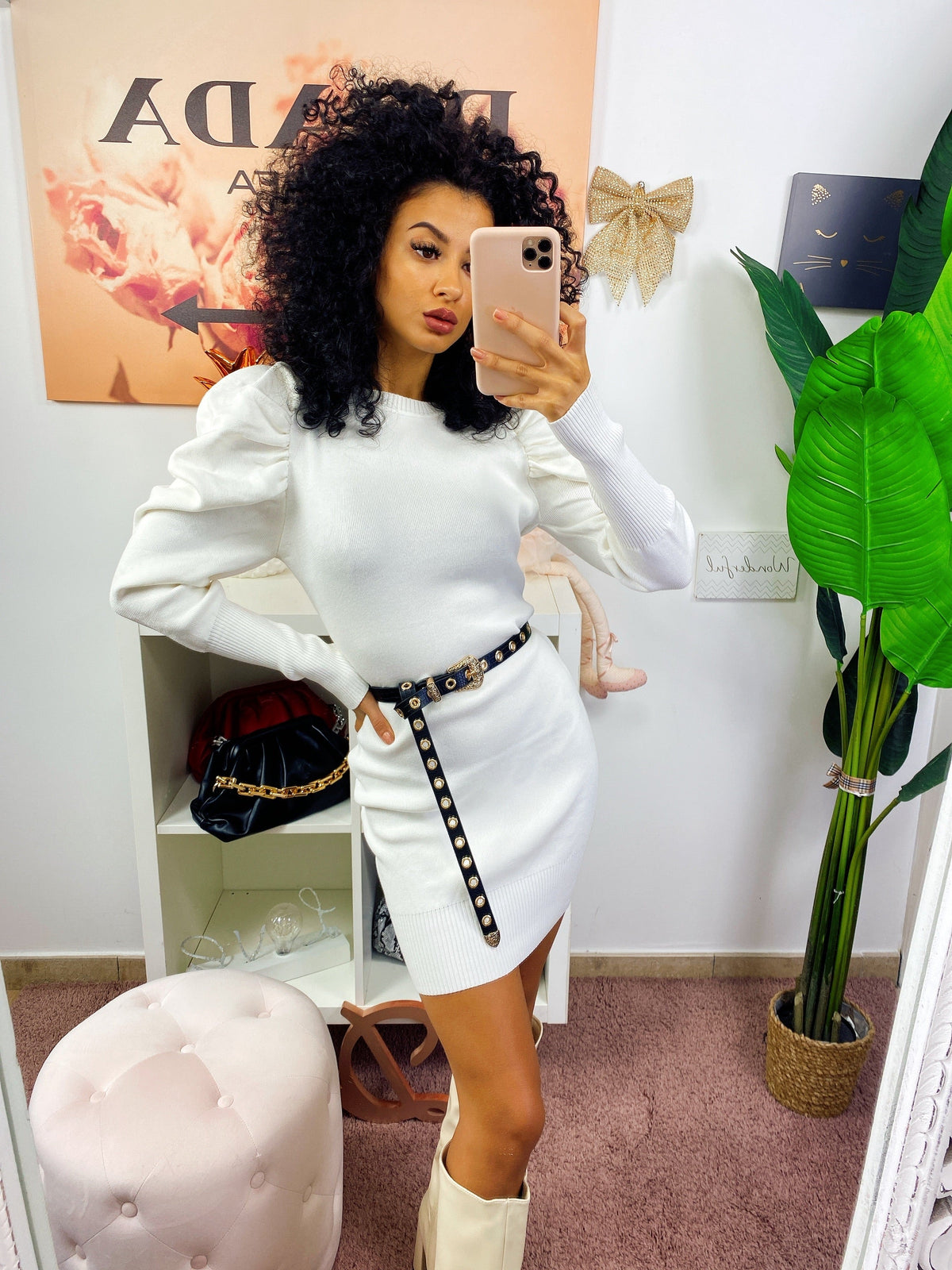 Abito in maglia Bianco