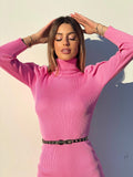 Abito in maglia rosa barbie