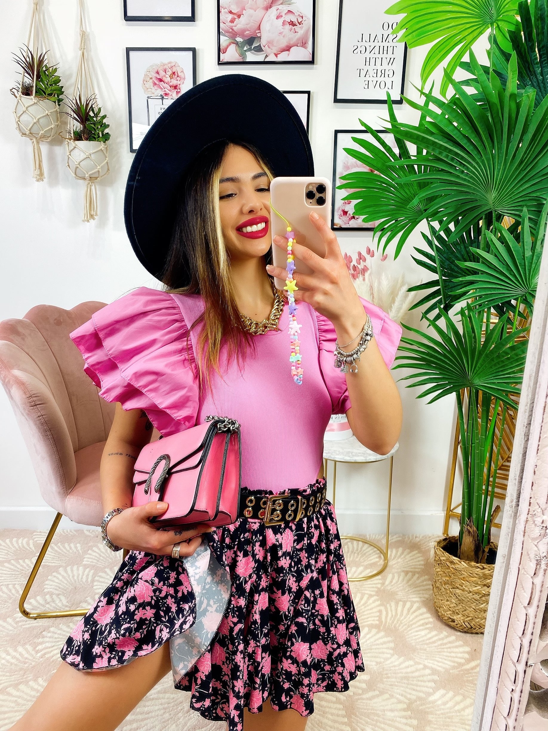 Body con voilant Rosa barbie