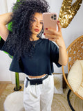 Maglia a top crop nera