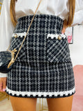 Gonna in tweed nera
