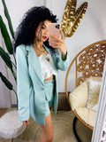 Set giacca e short verdeacqua