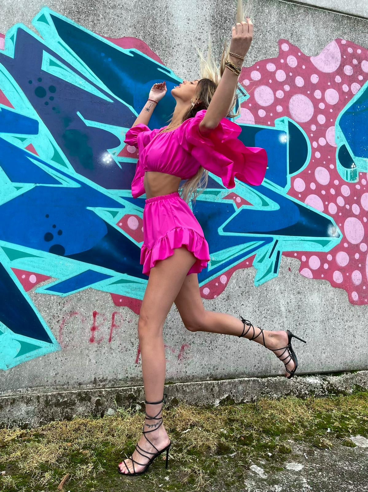 Completo due pezzi fucsia