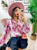 Camicia fiorata sfumature fucsia
