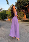 Abito monospalla glitter lilla