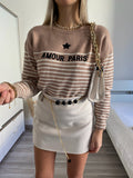 Maglione Amour Camel e panna