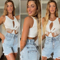 Short a caramella sfrangiato