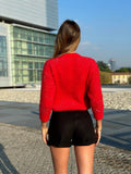 Maglione con renna Rosso
