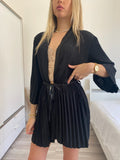 Kimono nero plissè
