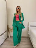 Completo oversize giacca e pantalone verde