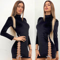 Abito velvet nero con stringhe