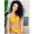 Bikini push up con top rouge floreale