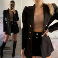 Completo giacca e gonna bottoni oro nero