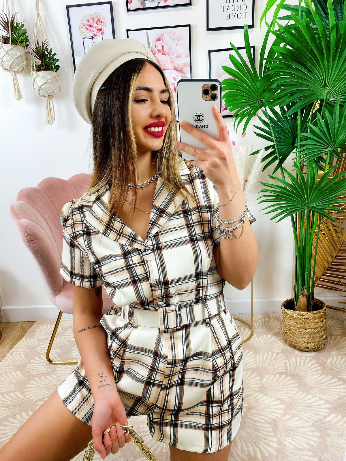 Tutina Check Beige