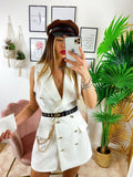 Tutina a Blazer con borsetta Bianca