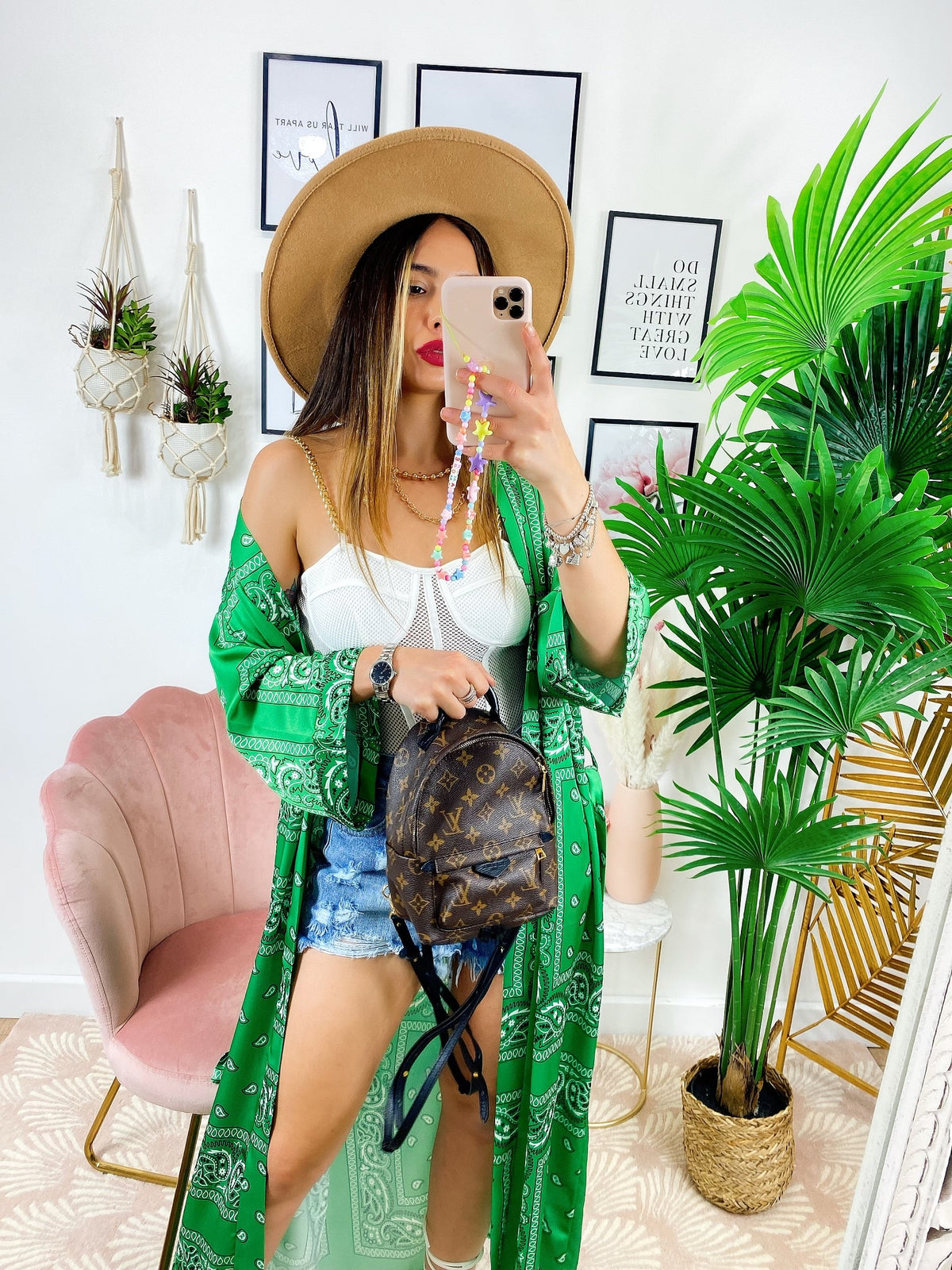 Kimono stampa bandana Verde