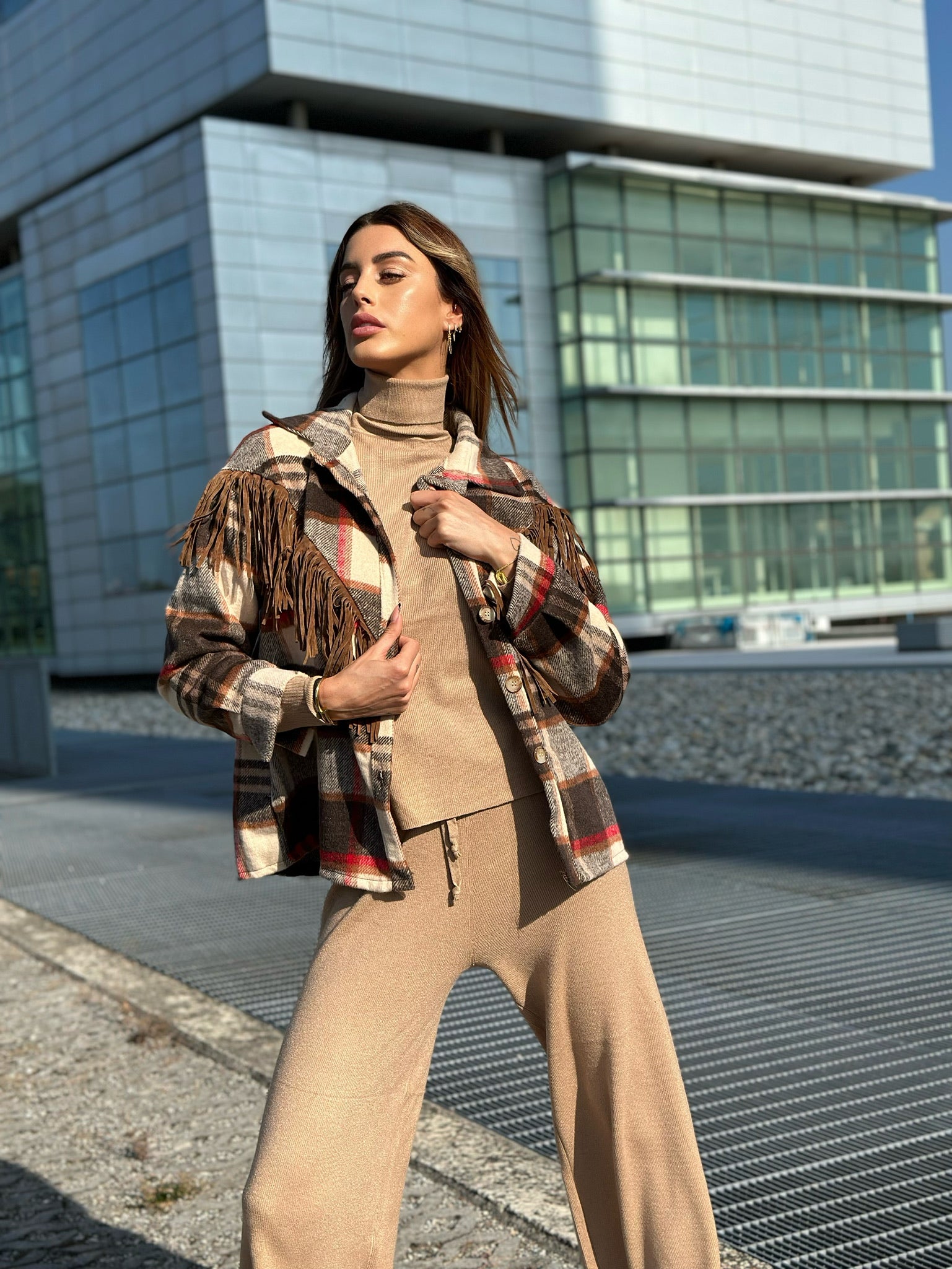 Giacca con frange nude