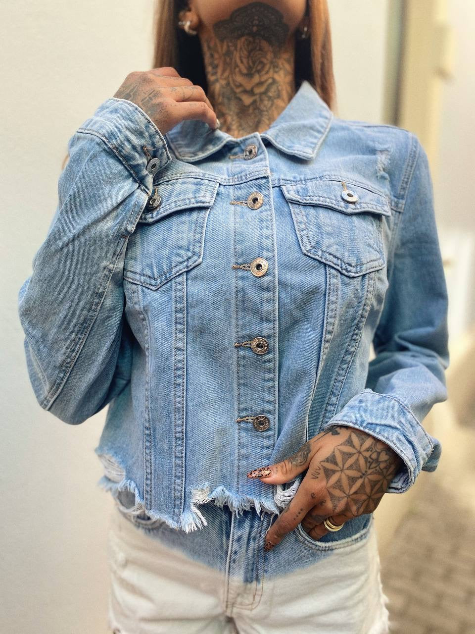 Giacca di jeans con frange