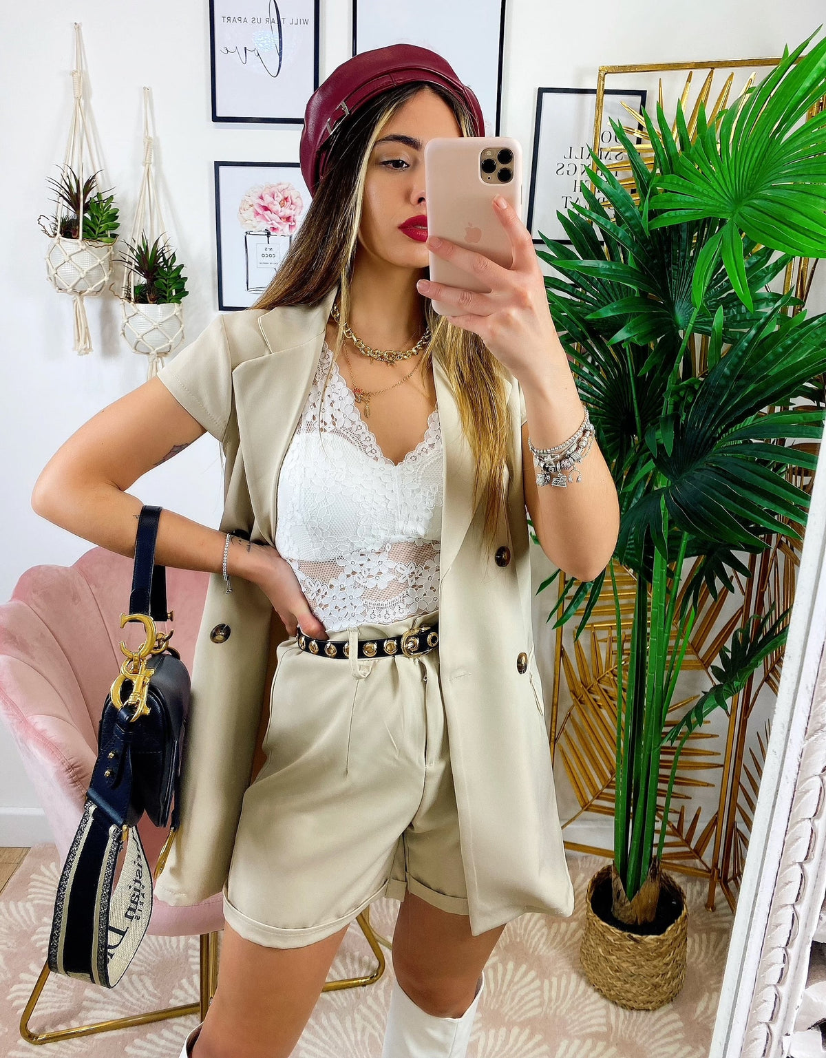 Completo Short e Smanicato Beige