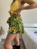 Gonna a fiori giallo verde