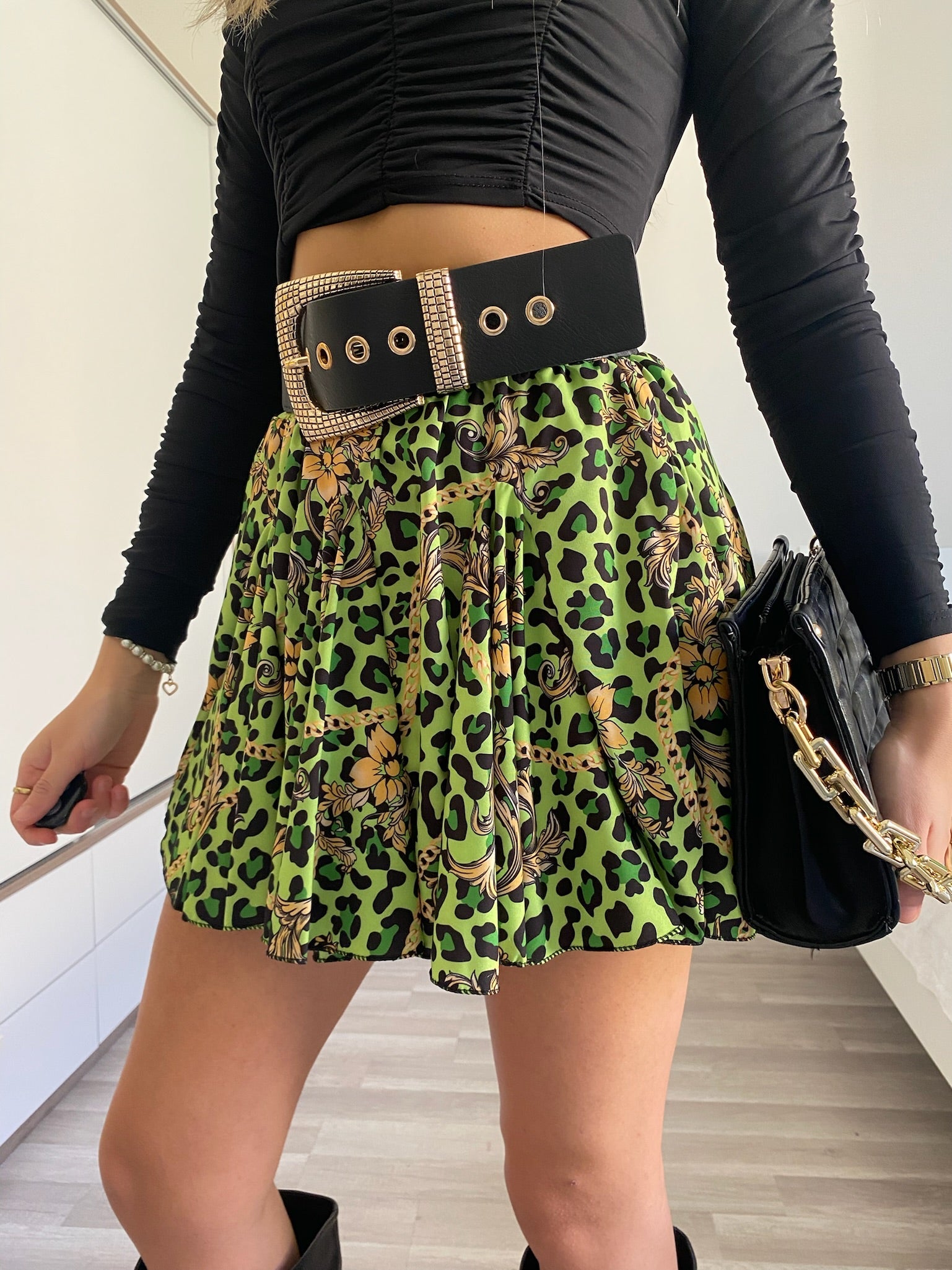 Gonna a ruota animalier lime