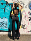 Completo pantalone con spacco e top