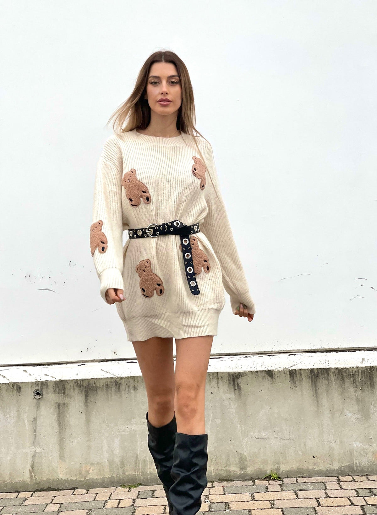 Maxi maglione panna Teddy