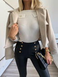 Giacchina crop beige