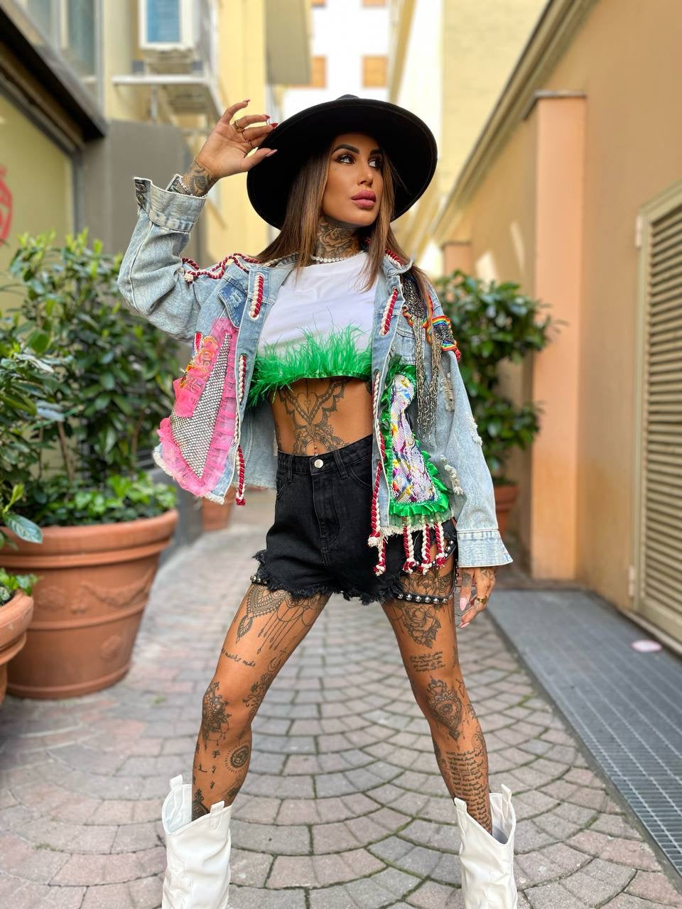 Giaccone di jeans pop