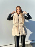 Smanicato in eco pelo beige
