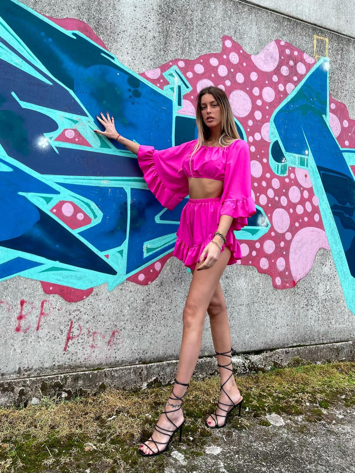 Completo due pezzi fucsia
