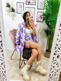 Completo Giacca e Short fiori lilla