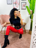 Leggins eco pelle Rosso