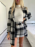Gonna in tweed bianco nero