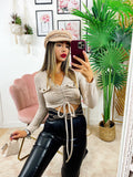 Top beige arricciato