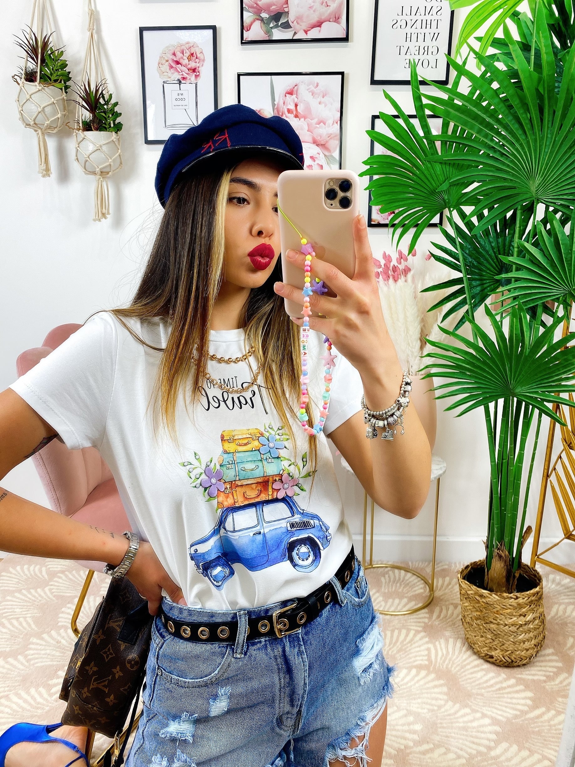 T-shirt con stampa Travel