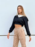 T-shirt più felpa crop