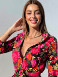 Abito a fiori Rossi fucsia