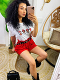 Short rosso con elastico
