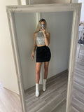 Top silver con paillettes