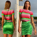 Gonna aderente verde con punto luce