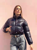 Piumino Crop nero