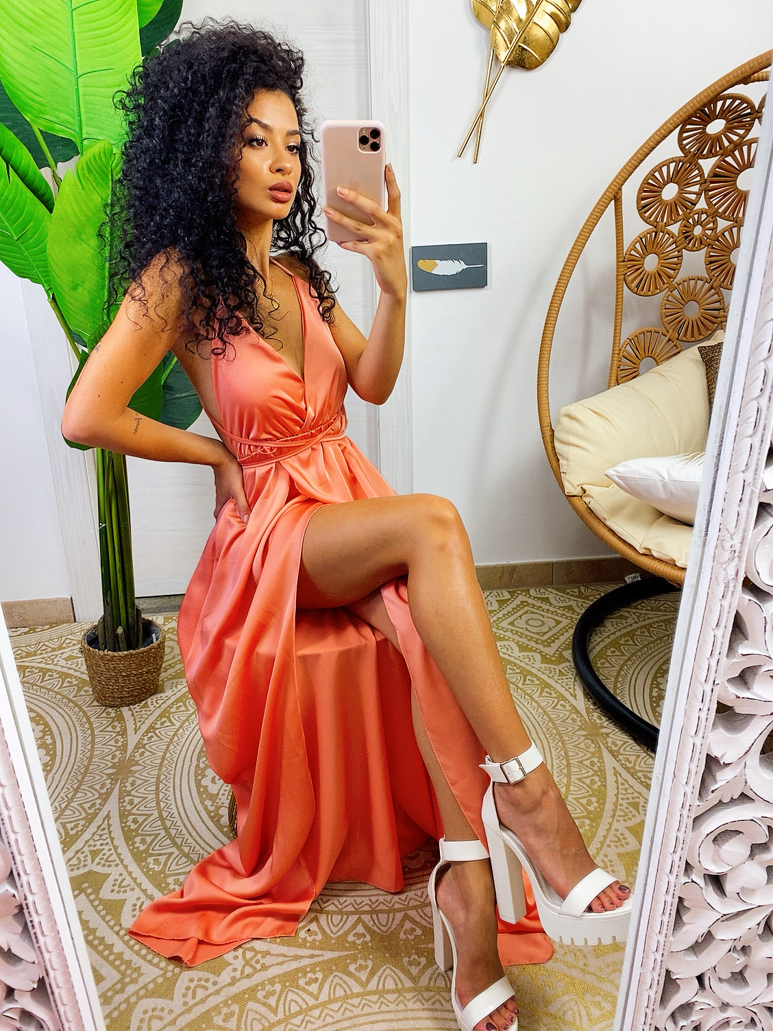 Dress Afrodite pesca