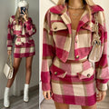 Completo giacca e gonna tweed Fuxia nude