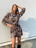 Abito in velluto nero beige