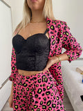 Completo giacca e Short maculato Fuxia