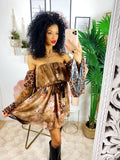 Abito a kimono maculato beige